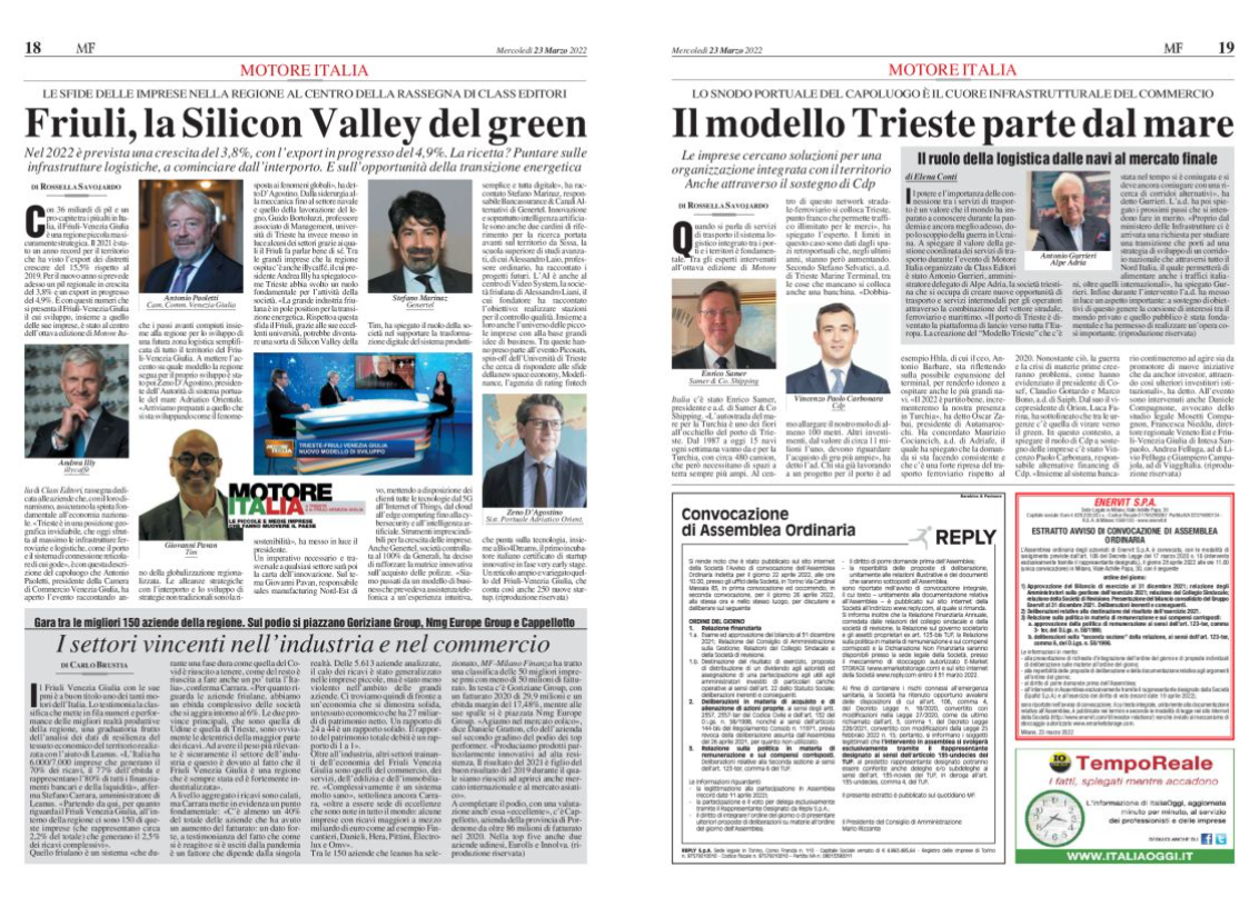 Follow up Motore Italia Friuli Venezia Giulia