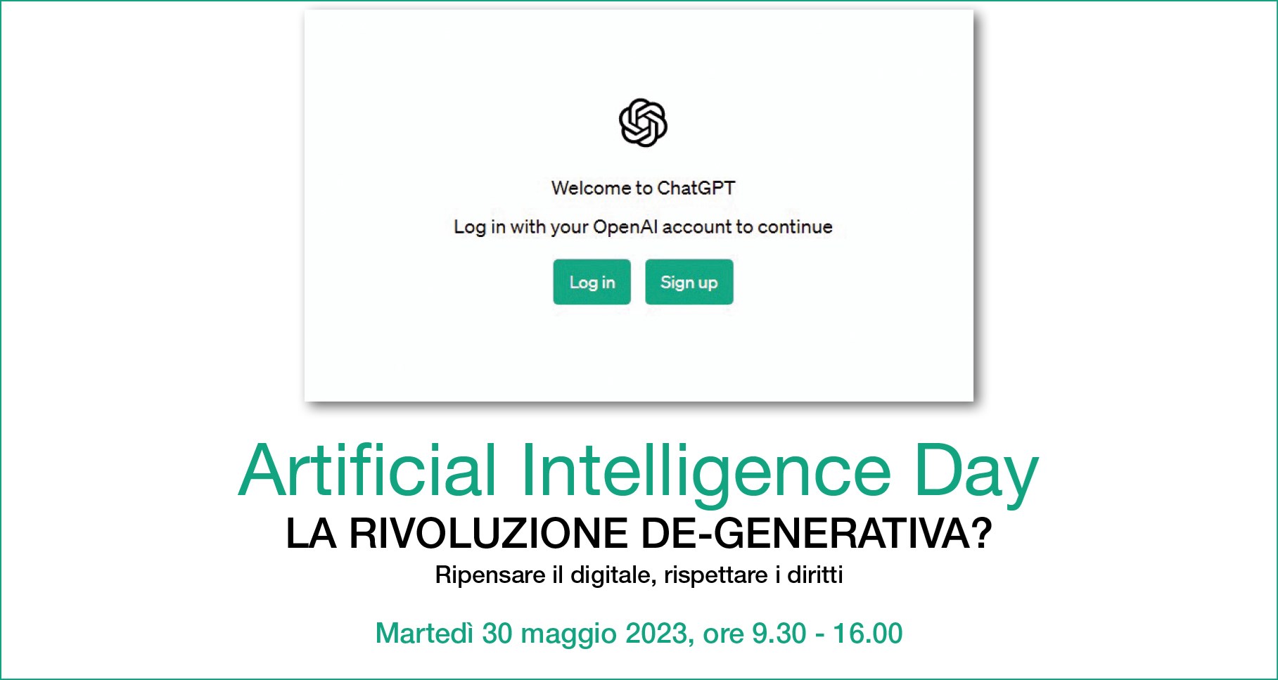 ARTIFICIAL INTELLIGENCE DAY - LA RIVOLUZIONE DE-GENERATIVA? 2023